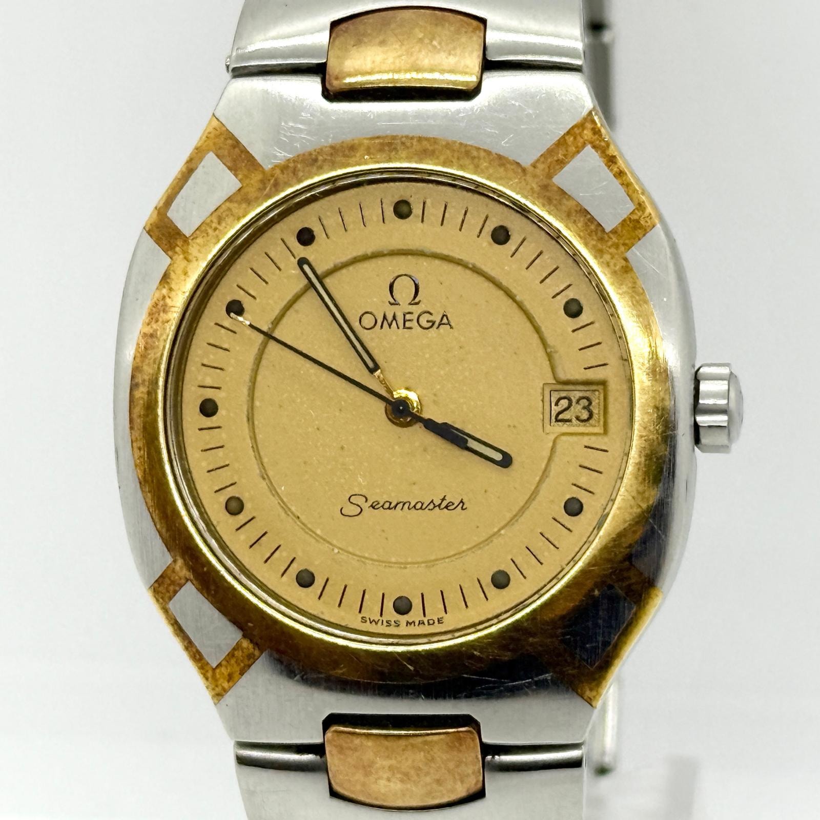 OMEGA オメガ ポラリス シーマスター 1455/448 ゴールド QZ レディース 腕時計 稼働品