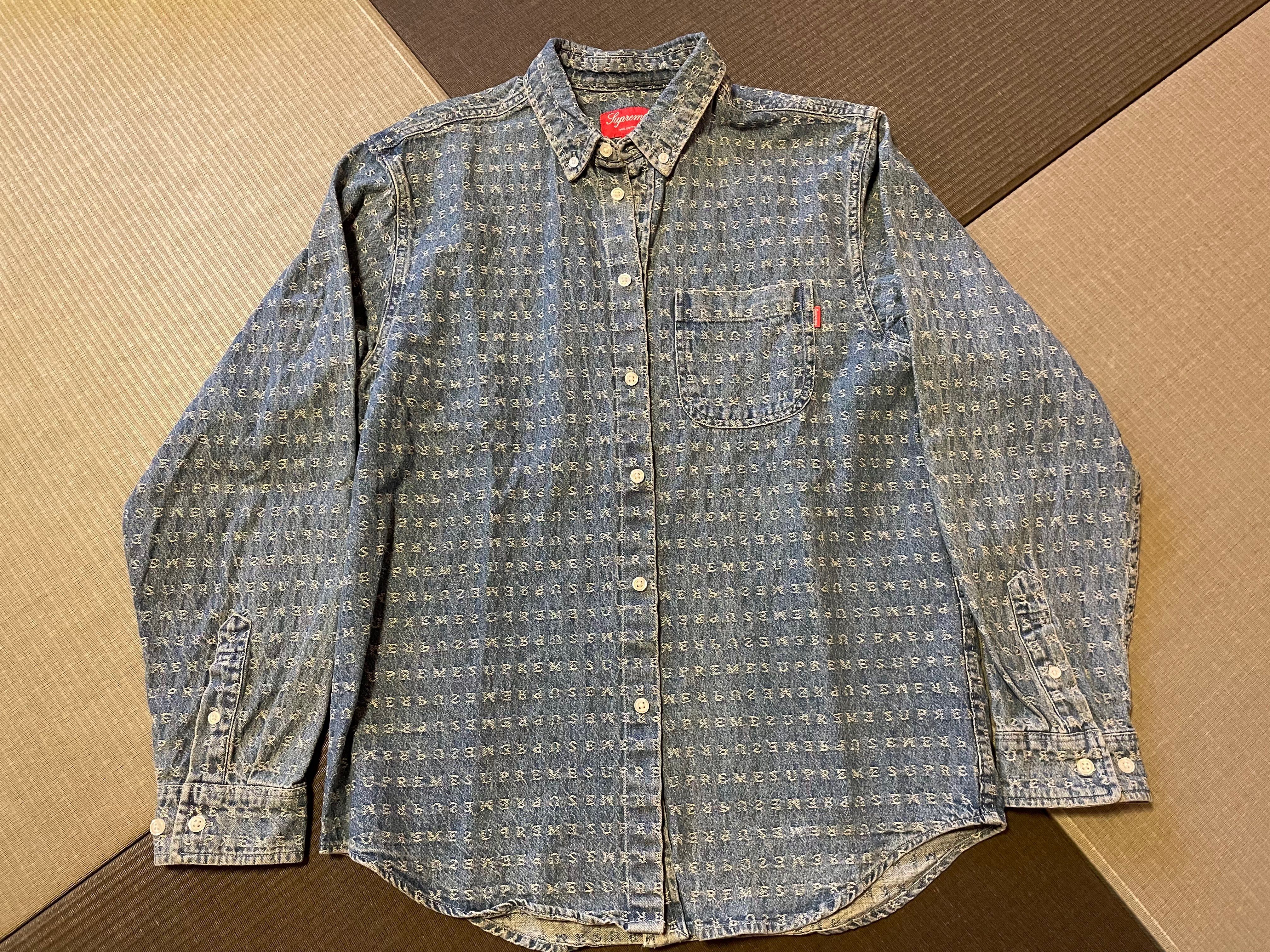 Supreme Jacquard Logos Denim Shirt "Blue"