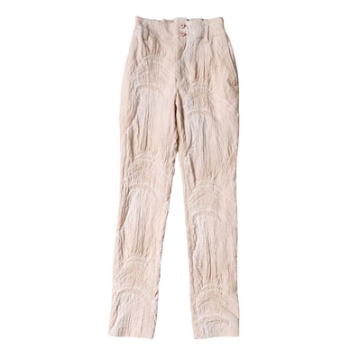 2022SS■ISSEY MIYAKE イッセイミヤケ パンツ サイズ2 ストレッチパンツ テーパードパンツ ベージュ/アイボリー ブランド古着【中古】20250129/RA3072