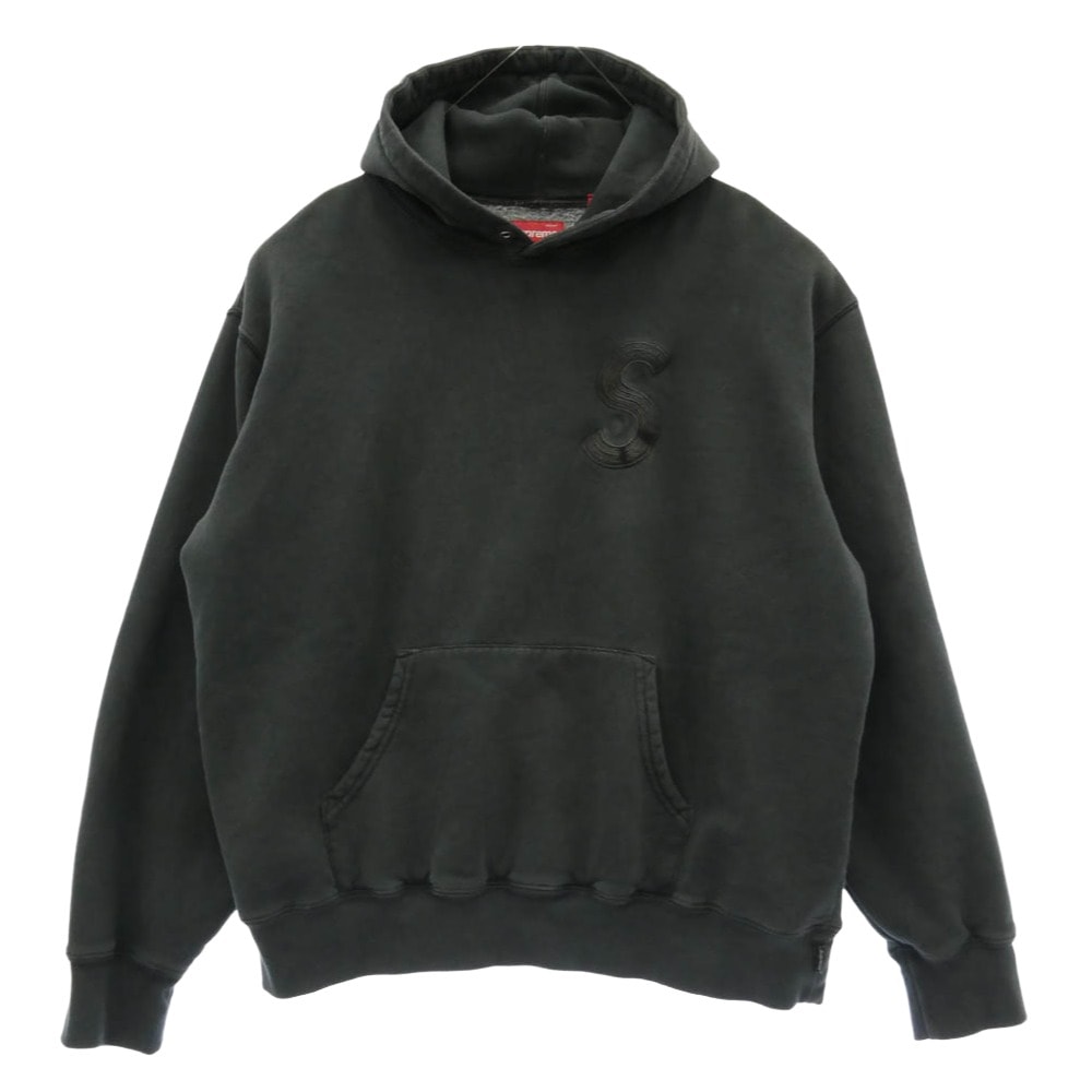 Supreme シュプリーム 23SS Overdyed S Logo Hooded Sweatshirt オーバーダイド ロゴ フーデッド スウェットシャツ プルオーバー パーカー フーディー ブラック系 M【中古】