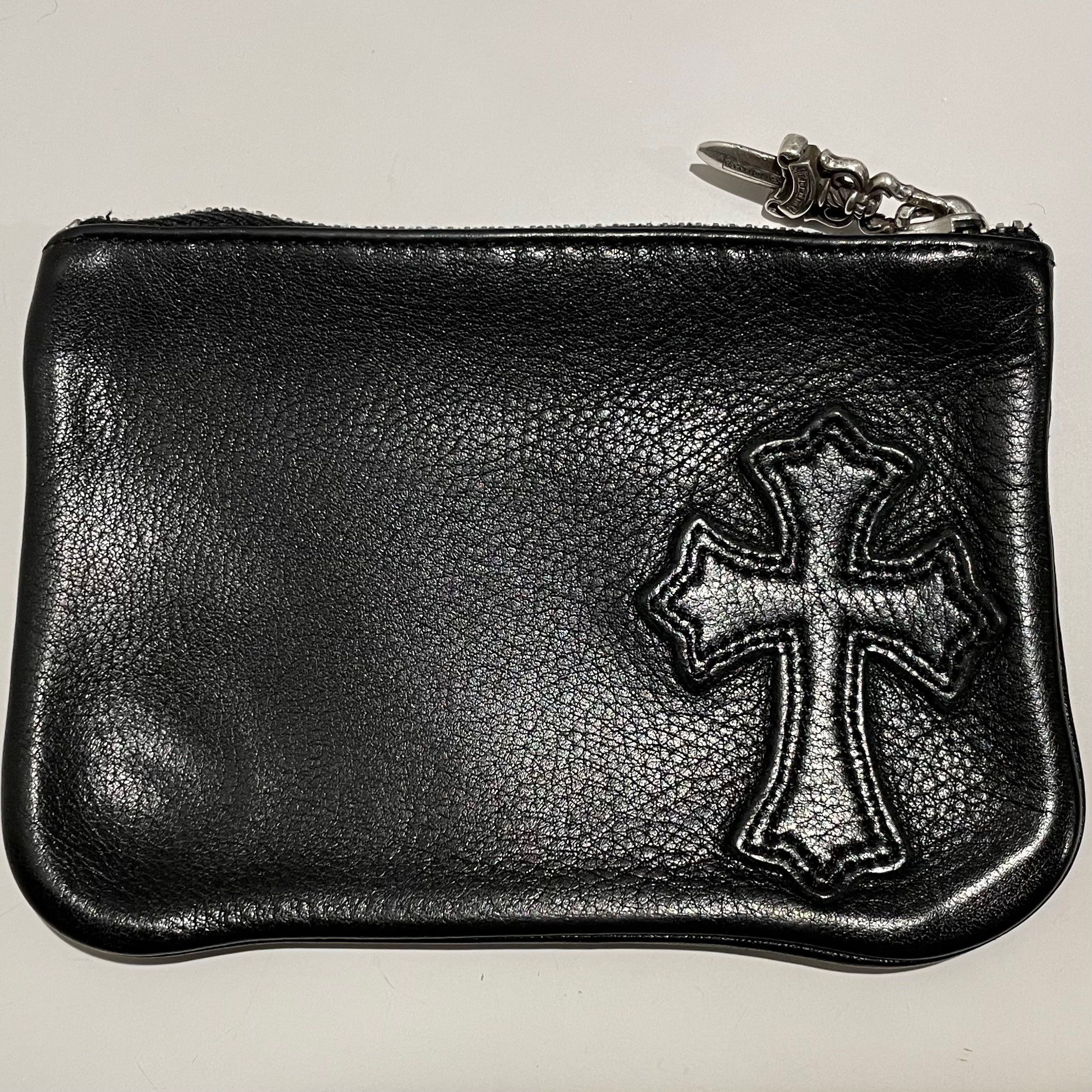 Chrome Hearts Zipper Wallet Change Perth Purses / Semetary Cross "Black"