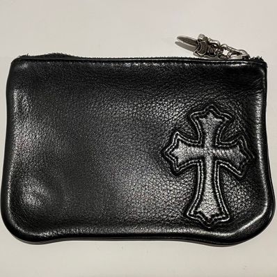 Chrome Hearts Zipper Wallet Change Perth Purses / Semetary Cross "Black"