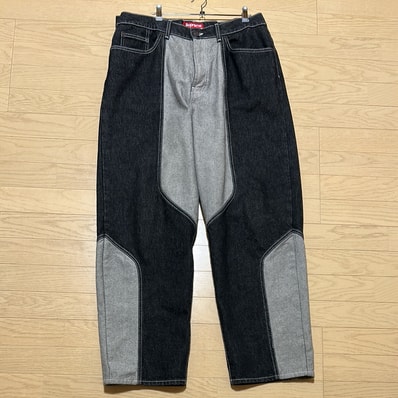 Supreme 2-Tone Paneled Baggy Jean "Black"