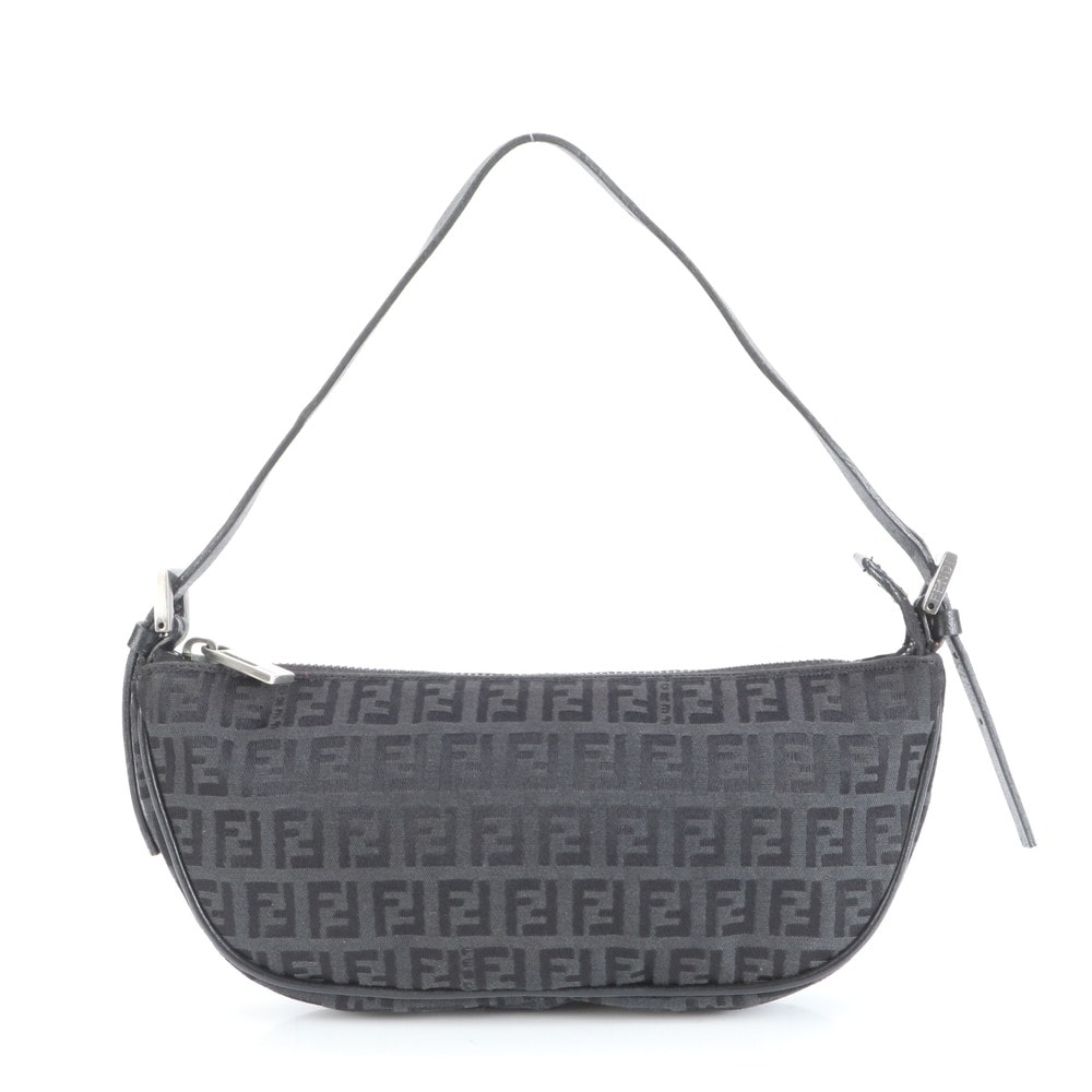 ■極美品 フェンディ ズッキーノショルダーバッグ レザー×キャンバス