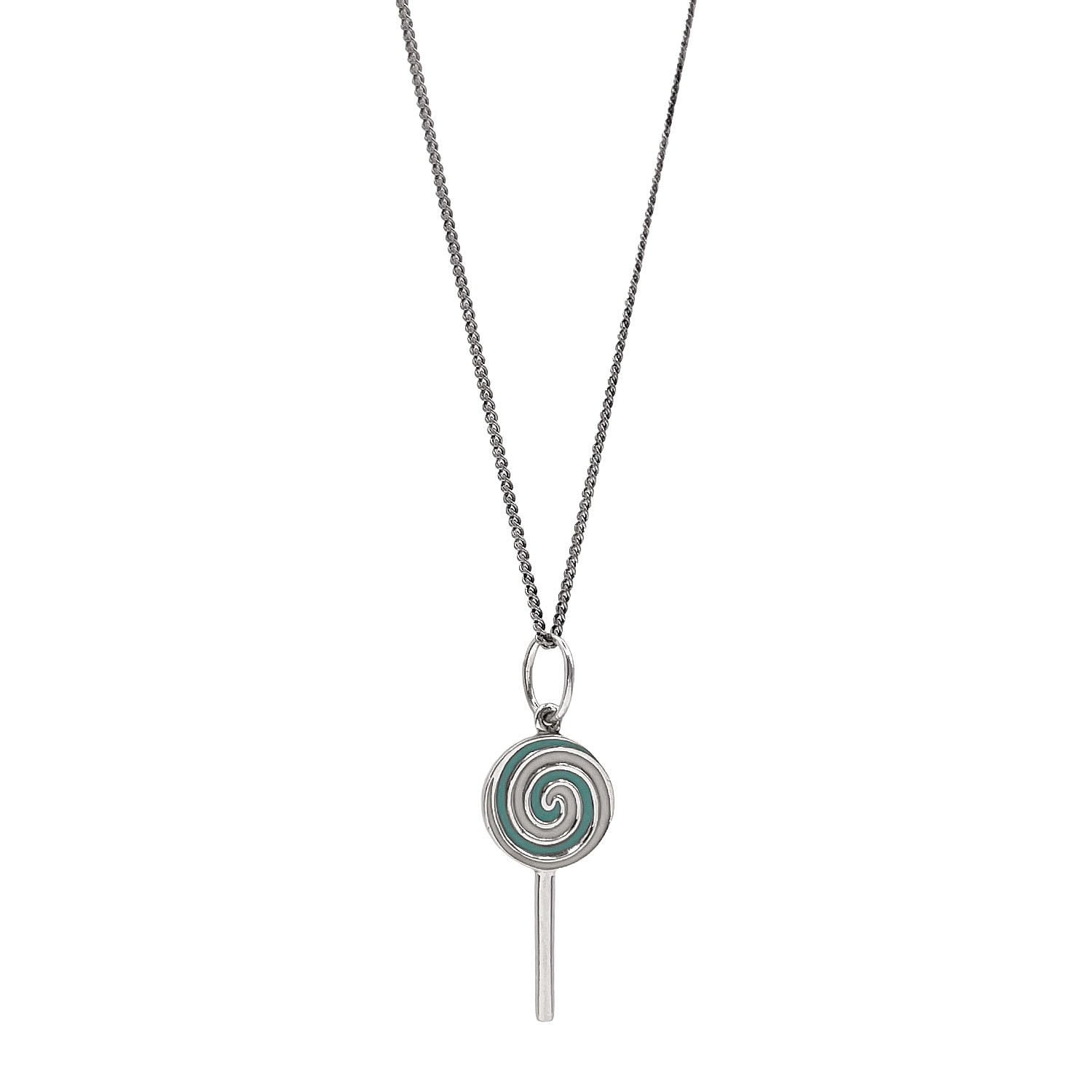 TIFFANY&Co. ティファニー ロリポップ キャンディ ネックレス ペンダント 社外チェーン SV925 エナメル シルバー 新品仕上済 レディース 【中古】