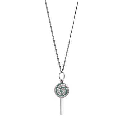TIFFANY&Co. ティファニー ロリポップ キャンディ ネックレス ペンダント 社外チェーン SV925 エナメル シルバー 新品仕上済 レディース 【中古】