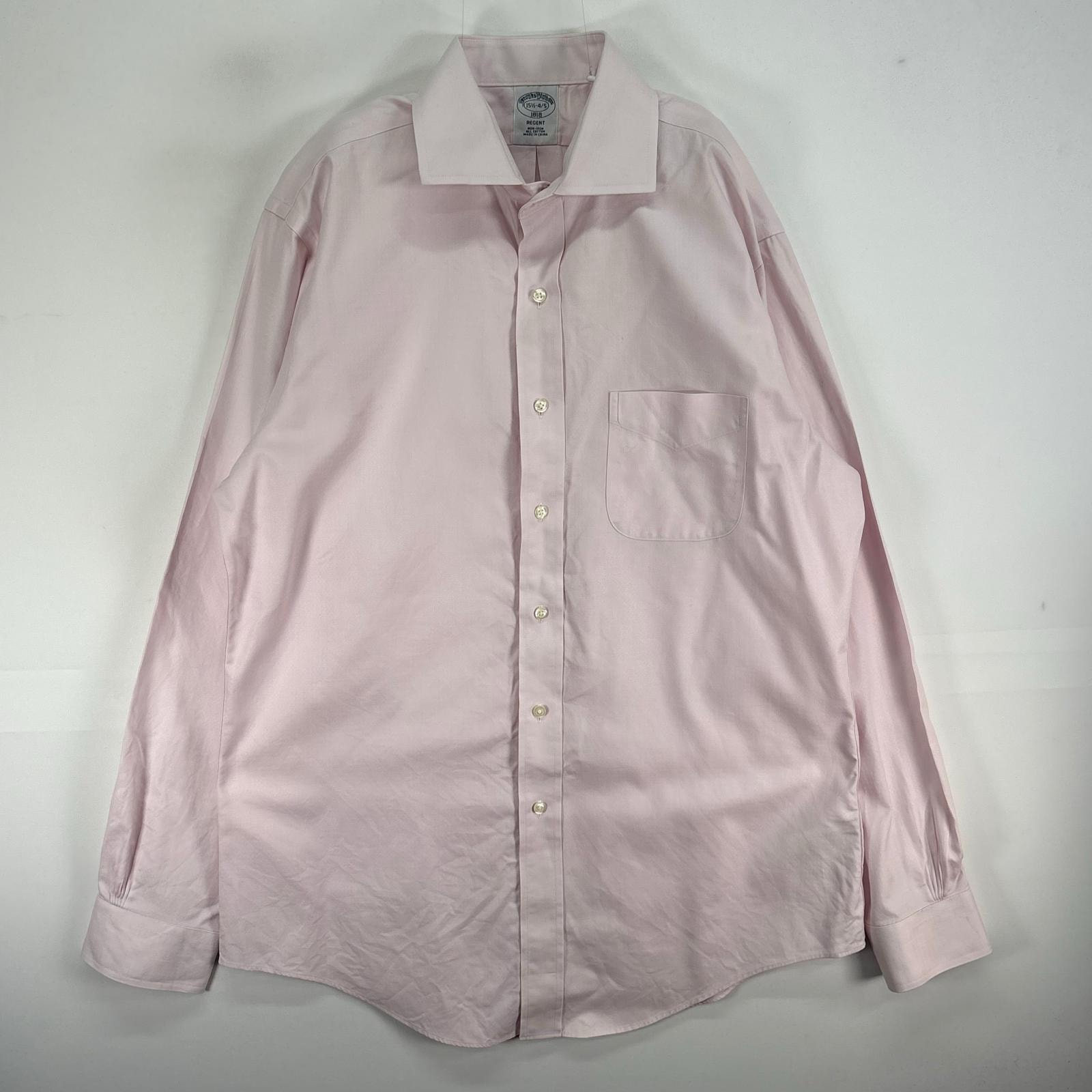 古着 ブルックスブラザーズ Brooks Brothers 長袖シャツ カラーステイ 胸ポケ M ピンク系 無地 メンズ