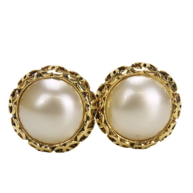 【中古】 シャネル イヤリング ココマーク メタル フェイクパール ゴールド メッキ アクセサリー 94P レディース 女性 CHANEL