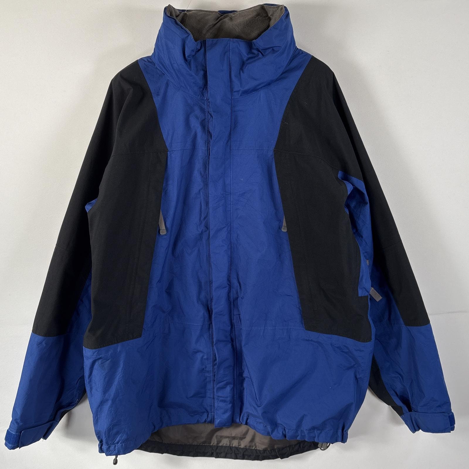 古着 ザ・ノースフェイス THE NORTH FACE ナイロンジャケット ゴアテックス ワンポイントロゴ刺繍 L ブルー ブラック ツートン メンズ