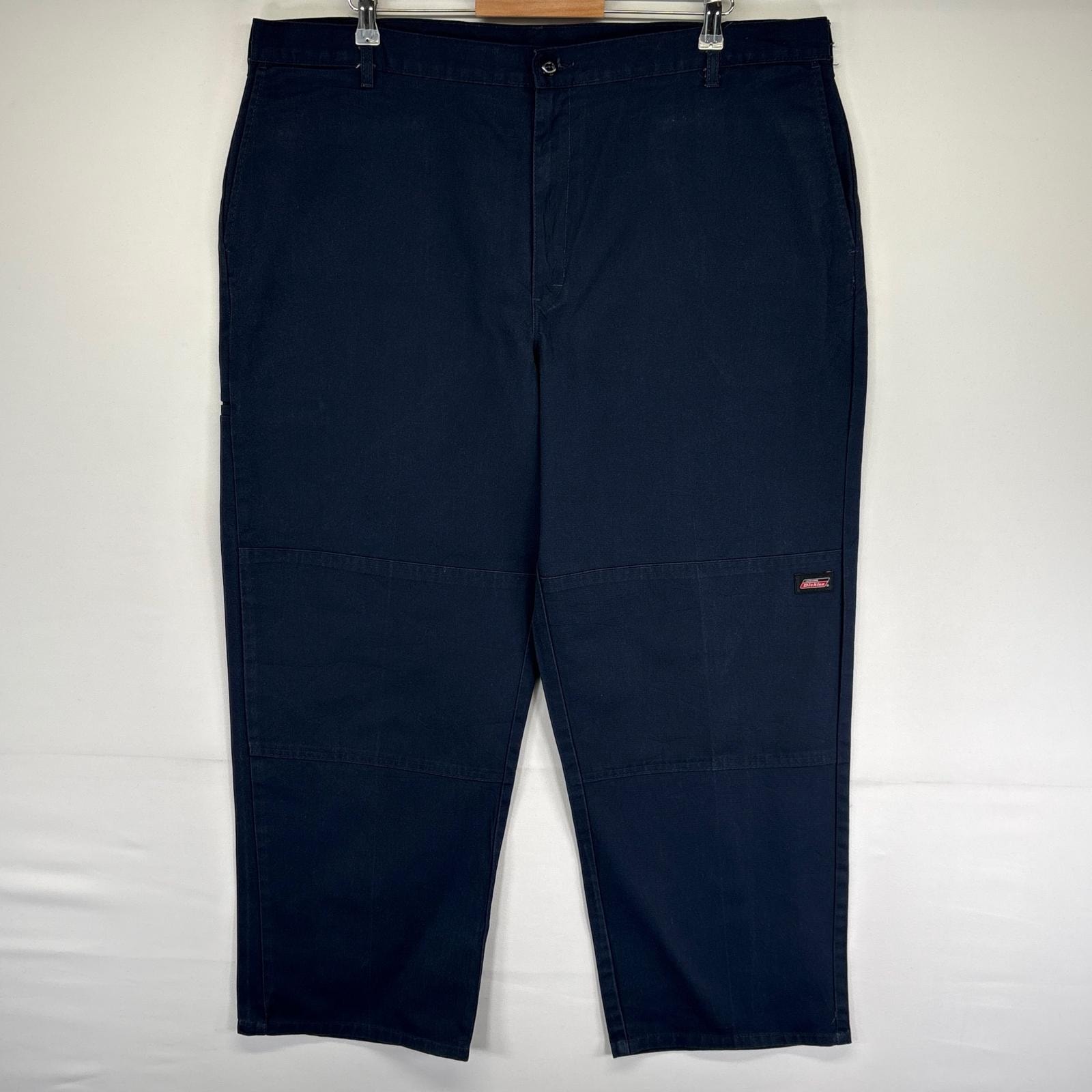 古着 ディッキーズ Dickies パンツ ワンポイントロゴ ジッパーフライ 大きいサイズ ワークパンツ w42 L30  ネイビー系 メンズ