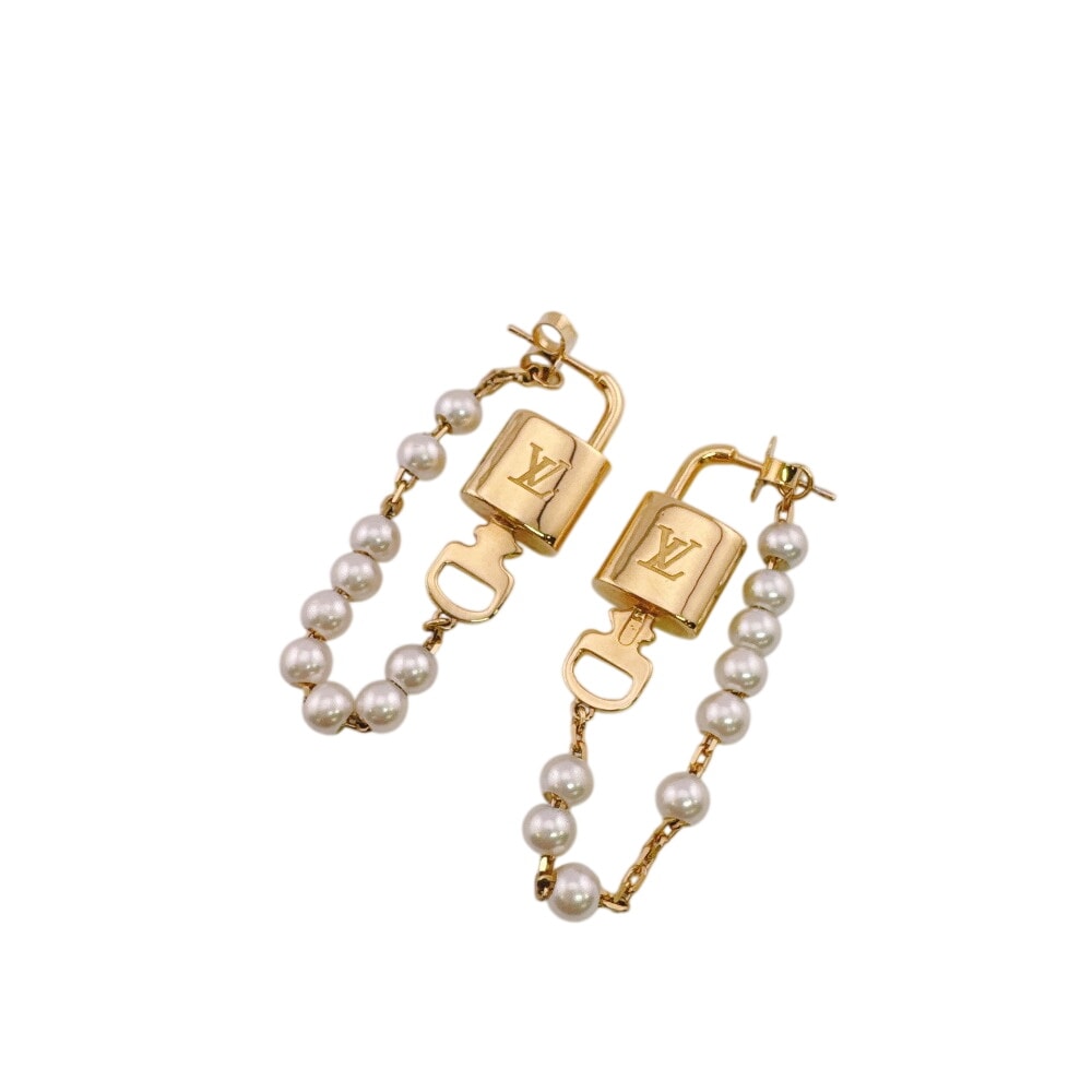 ルイヴィトン LOUIS VUITTON ピアス パールロック カデナ キー チェーン M03008 ゴールド