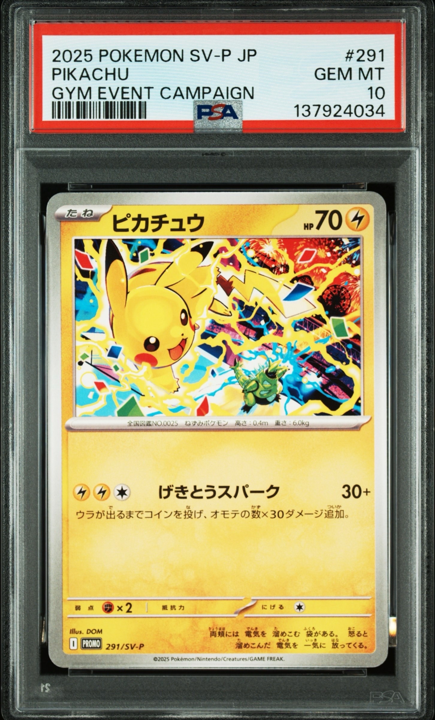 PSA10】ピカチュウ P [SV-P 291](プロモーションカード「SV-P」) 1枚の