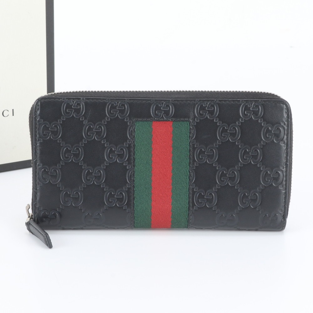 ■極美品 グッチ グッチシマ シェリー ライン408831 長財布 レザー