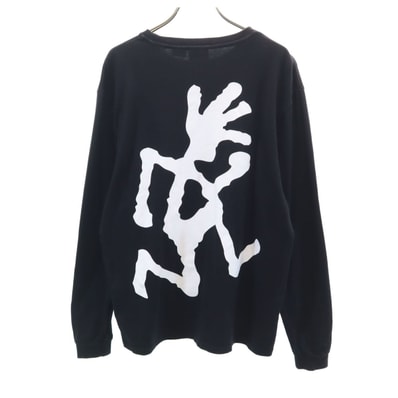 Gramicci グラミチ バックロゴ 長袖 Tシャツ M ブラック ロンT アウトドア
