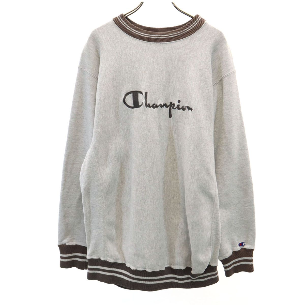 Champion チャンピオン 90s USA製 オールド 刺繍タグ 長袖 リバースウィーブ スウェット トレーナー XL グレー