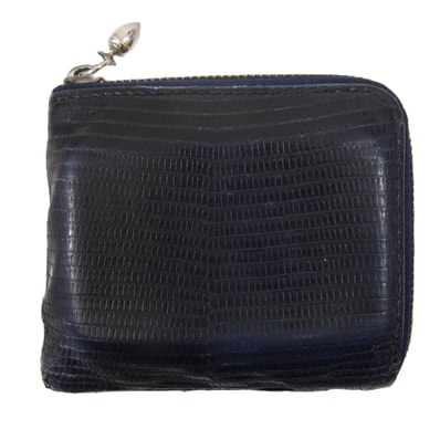 BRU NA BOINNE ブルーナボイン リザード スモールウォレット 財布 小銭入れ ネイビー系【中古】