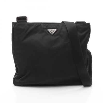 プラダ PRADA TESSUTO+SAFFI ショルダーバッグ バッグ ナイロン サフィアーノレザー レディース ブラック系 VA0348 【中古】