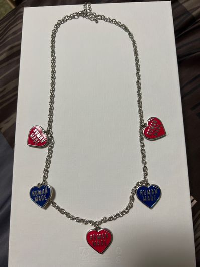 HUMAN MADE HEART NECKLACE "Red/Blue"