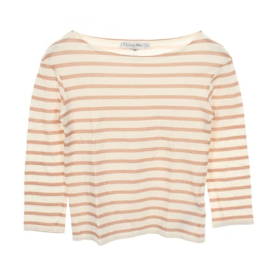 ディオール Dior 長袖Tシャツ 衣料品 トップス コットン レディース ホワイト系 / ピンク系 【中古】