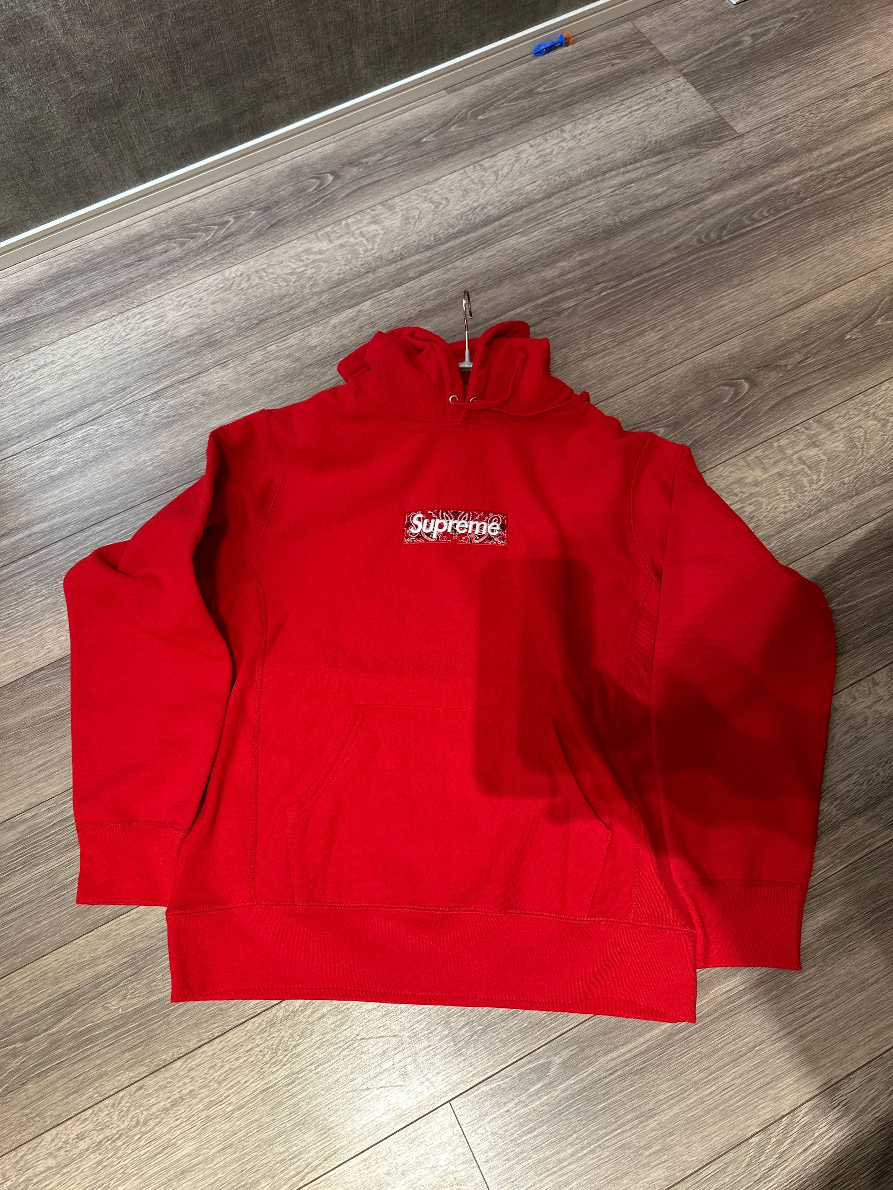 Supreme Bandana Box Logo Hooded Sweatshirt "Red"