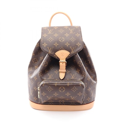 ルイ・ヴィトン LOUIS VUITTON モンスリPM モノグラム リュックサック バックパック バッグ PVCコーティングキャンバス レザー レディース ブラウン系 M11198 【中古】