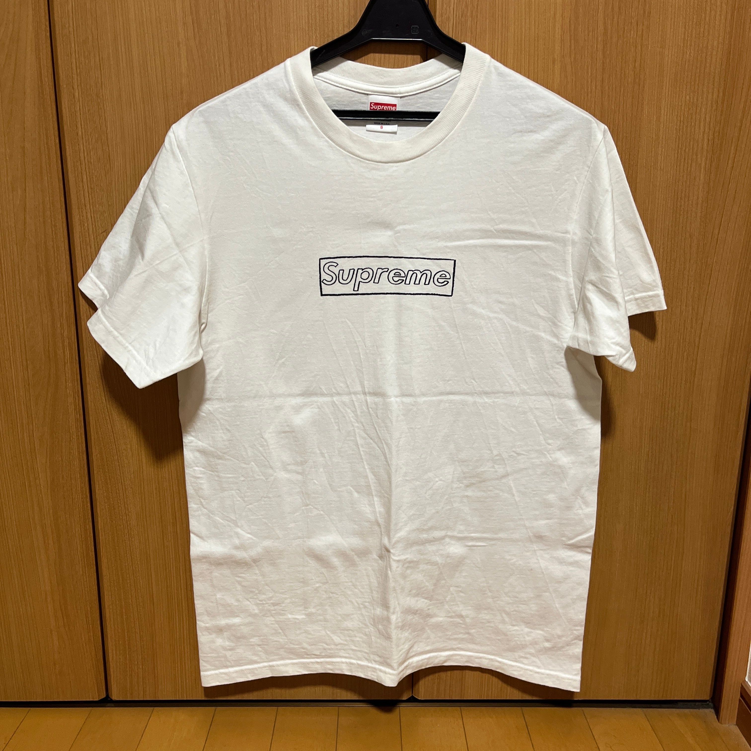 Supreme KAWS Chalk Logo Tee "White"