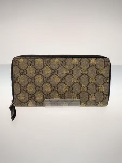 GUCCI GG Supreme Bee Zip Around Wallet "Beige"