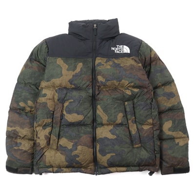 美品 ザ・ノースフェイス
ダウンジャケット Novelty Nuptse Jacket ノベルティーヌプシジャケット マルチカラー カモフラ柄 メンズ S ND91842
