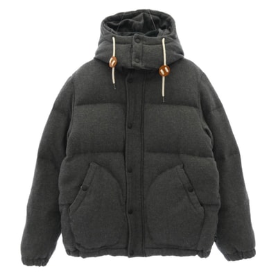STUSSY ステューシー ダウンジャケット フーデッド ウール ダウン ジャケット グレー系 L【中古】