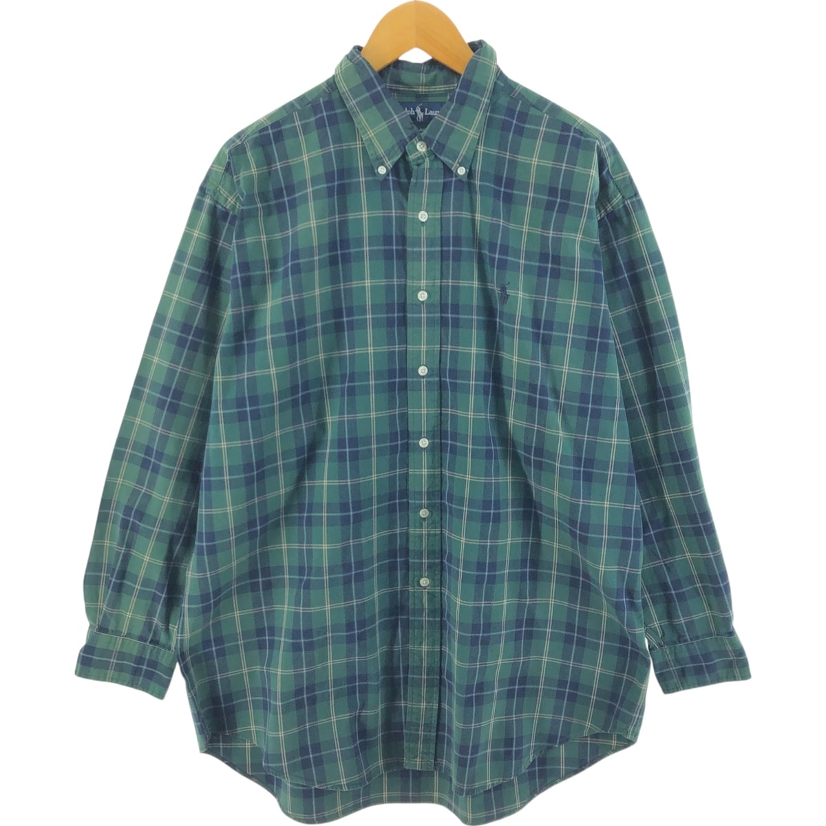 古着 ラルフローレン Ralph Lauren BLAKE 長袖 ボタンダウンチェックシャツ メンズXL相当/eaa520404