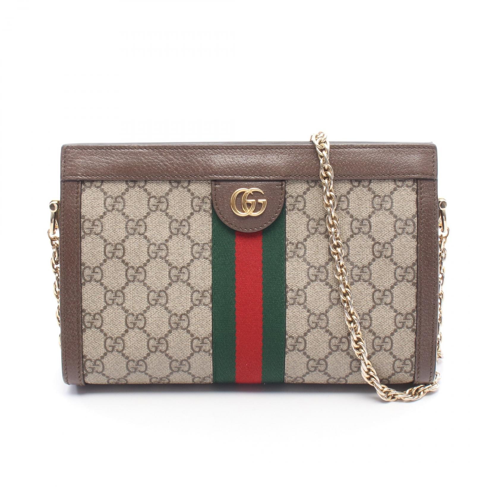 グッチ GUCCI オフィディア スモール GGスプリーム ショルダーバッグ バッグ PVCコーティングキャンバス レザー レディース ベージュ系 / ブラウン系 / マルチカラー 503877 【中古】