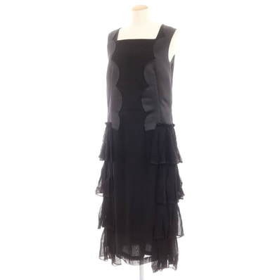 【中古】コムデギャルソン コムデギャルソン COMME des GARCONS COMME des GARCONS 2024年春夏 キュプラ ノースリーブ ワンピース ブラック【サイズS】【レディース】