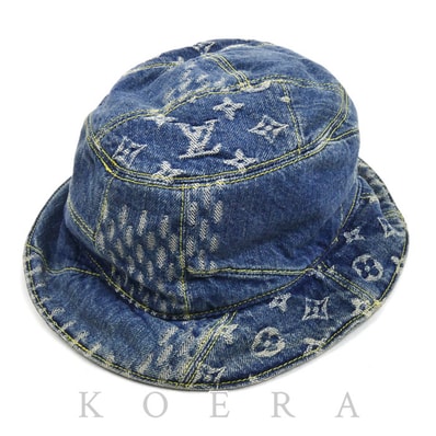 LOUIS VUITTON ルイ・ヴィトン ボネ・ダミエジャイアント ハット ウェーブモノグラム ブルー MP2733 NX0230 58 ユニセックス【中古】