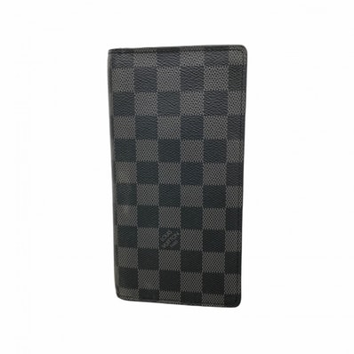【6ec1822-k】ルイヴィトン 長財布 ダミエ・グラフィット ポルトフォイユブラザ N62665 ブラック グレー【中古】メンズ