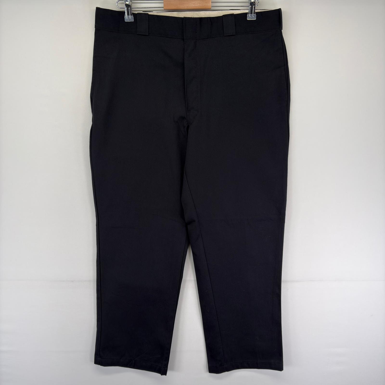 古着 ディッキーズ Dickies パンツ 874 ストレート ワーク 作業着 ジッパーフライ センタープレス w38 L30  ブラック系 メンズ