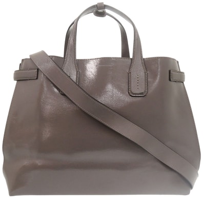 バーバリー ソフトバナー 2WAY パテントレザー グレー