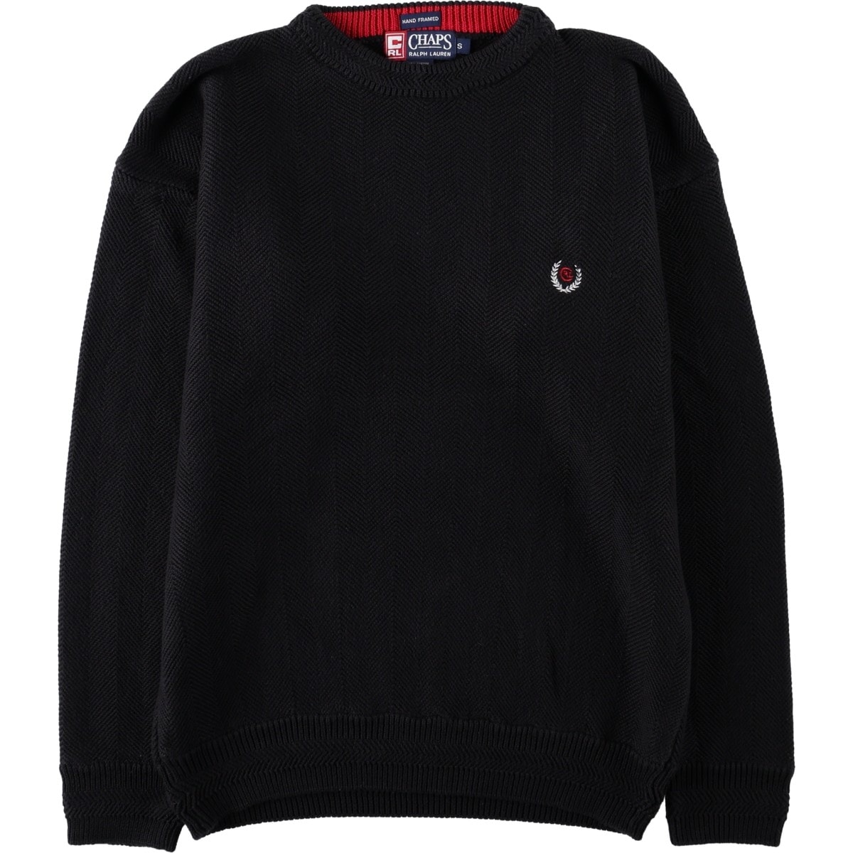 古着 ラルフローレン Ralph Lauren CHAPS チャップス コットンニットセーター メンズS相当 ヘリンボーン/eaa682377