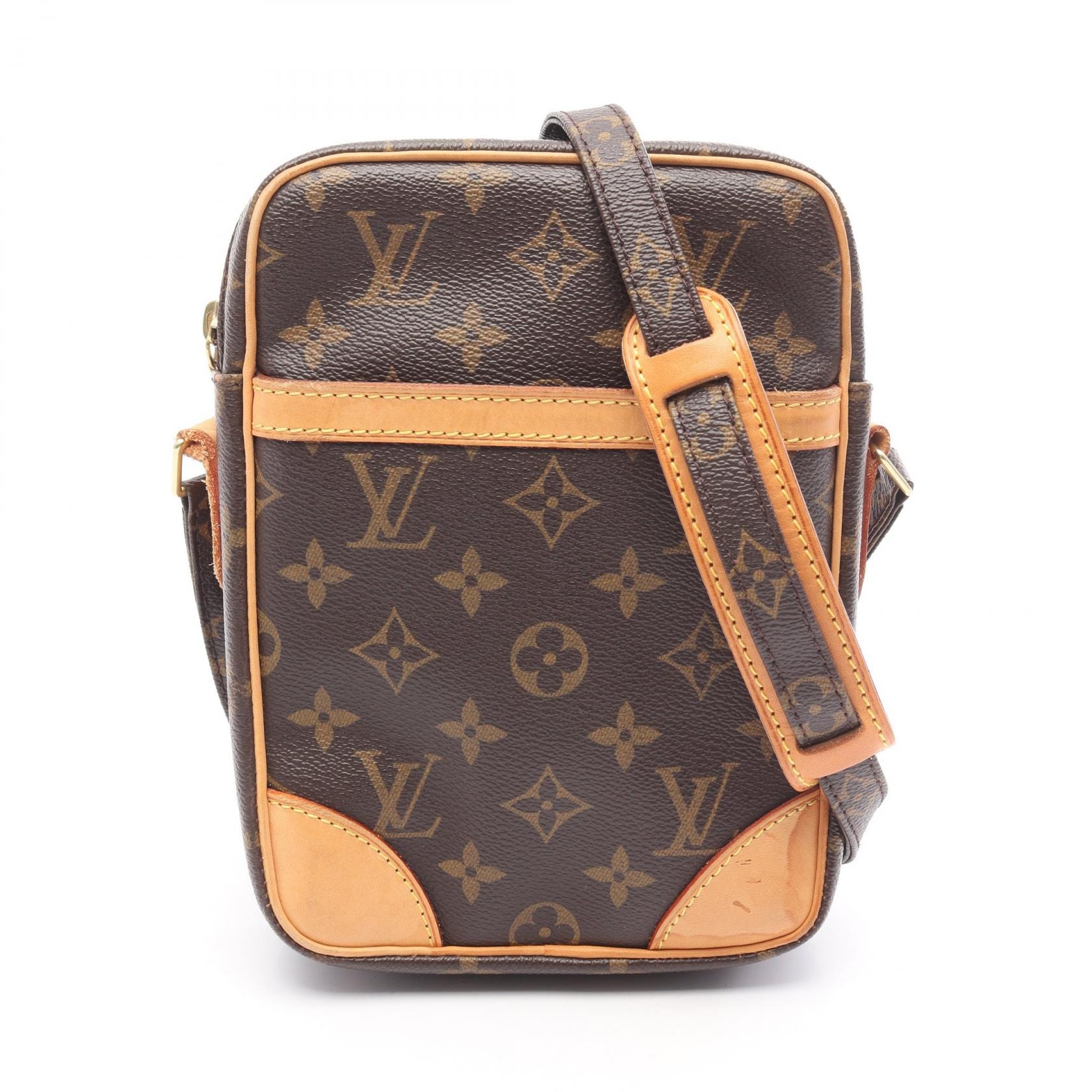 ルイ・ヴィトン LOUIS VUITTON ダヌーブ モノグラム ショルダーバッグ バッグ PVCコーティングキャンバス レザー レディース ブラウン系 M45266 【中古】