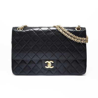 シャネル CHANEL ラムスキン マトラッセ ダブルフラップ ショルダーバッグ【中古】