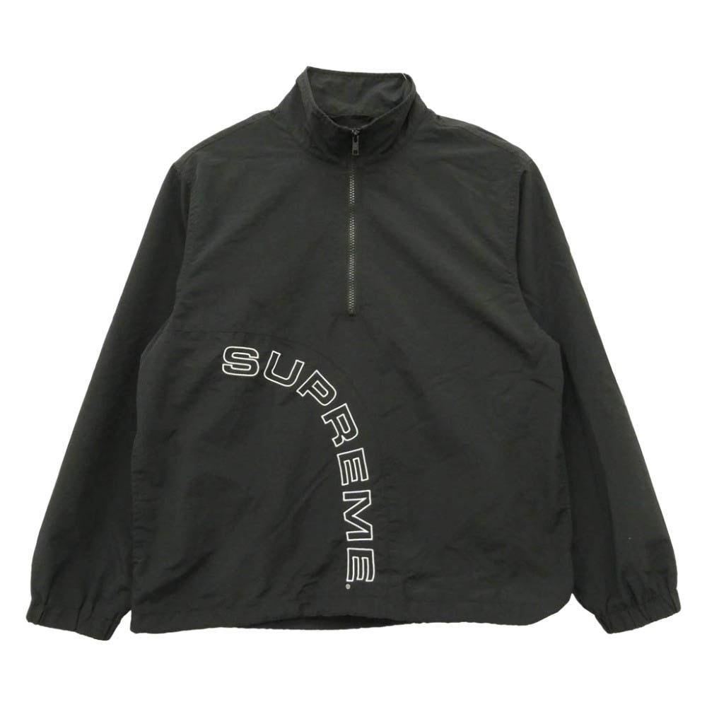 Supreme シュプリーム 18SS Corner Arc Half Zip Pullover コーナー アーチロゴ ハーフジップ プルオーバー ナイロン ジャケット ブラック系 S【中古】