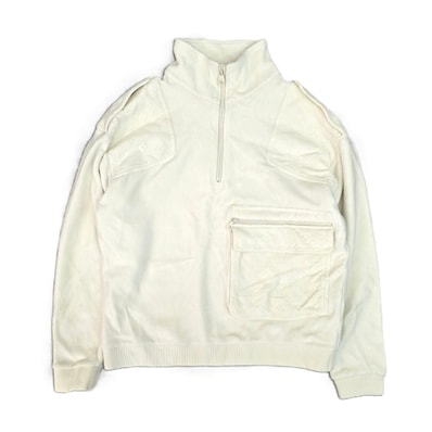 LOUIS VUITTON ルイ・ヴィトン 19SS ヴァージルアブロー エンボス加工 ハーフジップ プルオーバー トップス RM191 JZA HGY82W S ベロア ホワイト メンズ【中古】