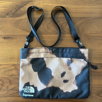 Supreme x The North Face Bleached Denim Print Shoulder Bag "Black"
