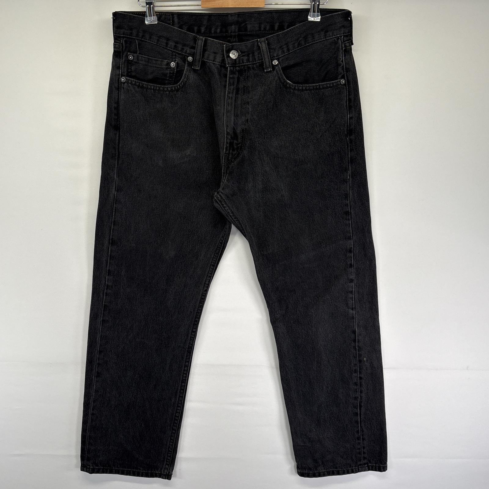 古着 リーバイス Levi's デニムパンツ ブラックデニム 5ポケット 505 ジーンズ ジーパン 色落ち ヒゲ ジップ w36 L30 ブラック メンズ