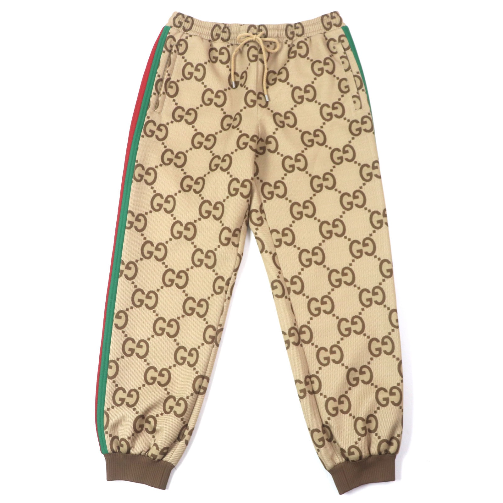 GUCCI Jumbo GG Track Bottom With Web "Beige/Ebony"