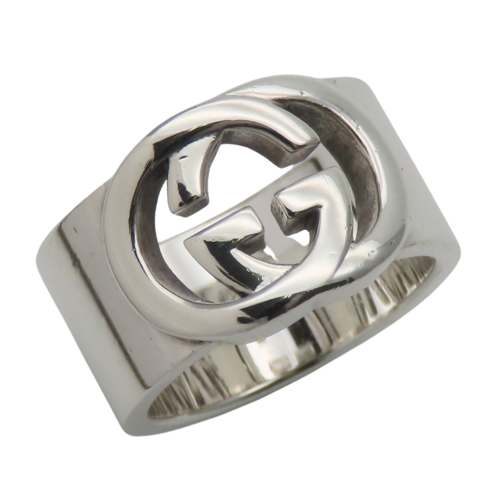 【中古】 グッチ リング・指輪 インターロッキングG ワイド 12 シルバー925 約9.8g シルバー アクセサリー GG レディース 女性 GUCCI