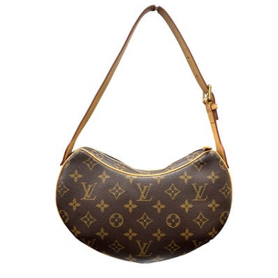 LOUIS VUITTON 極美品 ルイヴィトン ポシェット クロワッサン モノグラム ハンドバッグ M51510 PVC レザー SP1022 ブラウン ベージュ ワンショルダー セミショルダー ミニ LV ヴィトン Aランク 中古 鑑定済 ヴィトンバッグ