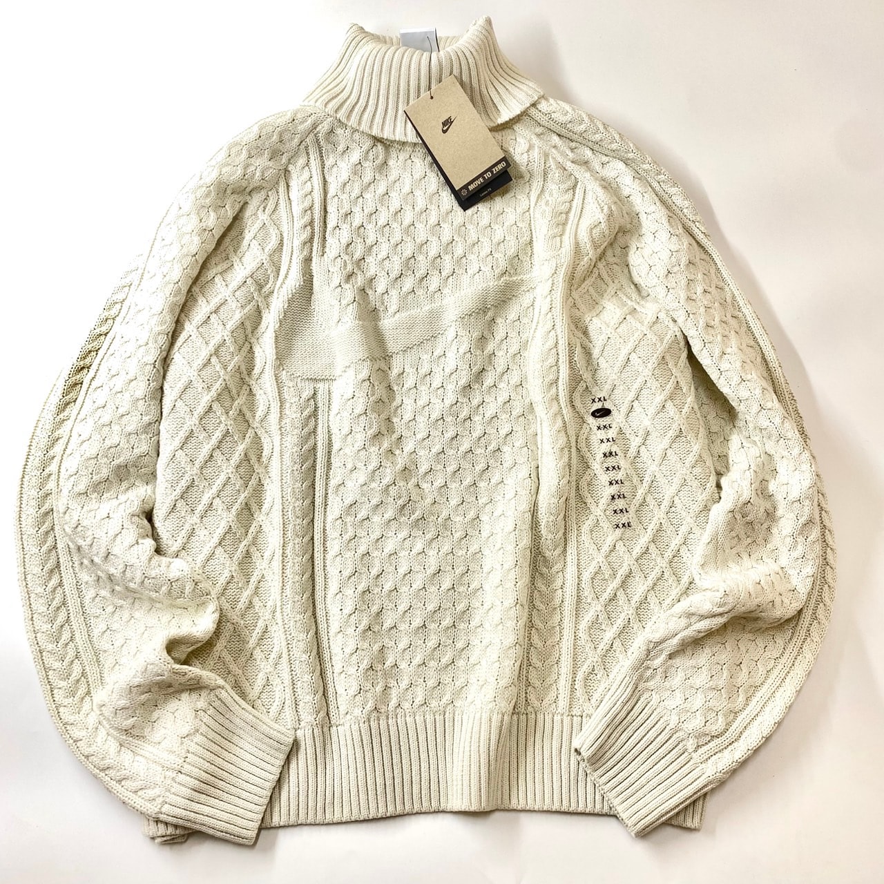 Nike M NL Swoosh Cable Knit Turtleneck "Light Bone"