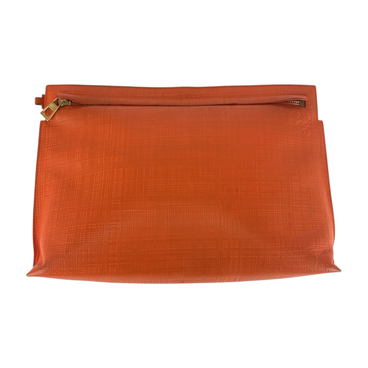 LOEWE ロエベ アナグラム オレンジ ゴールド金具 レザー クラッチバッグ セカンドバッグ 601834 【中古】