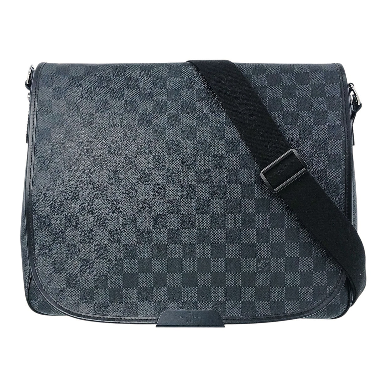 LOUIS VUITTON ルイ・ヴィトン ダニエルMM ショルダーバッグ M58029 ダミエキャンバス PVCコーティングキャンバス グレー ブラック  メンズ【中古】