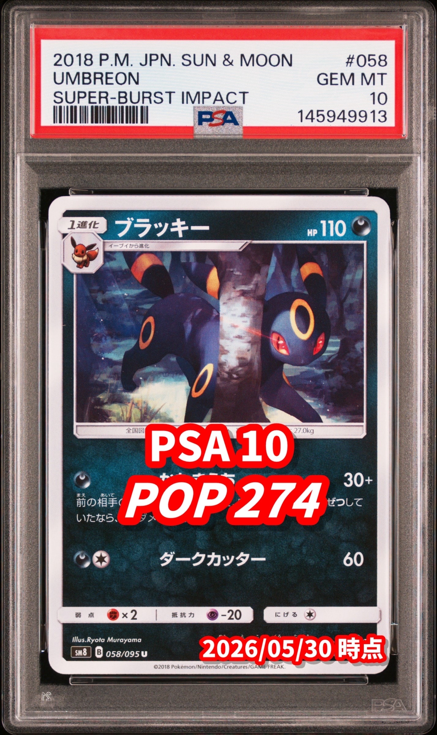 状態B】ブラッキー U [SM8 058/095](拡張パック「超爆インパクト」) 1